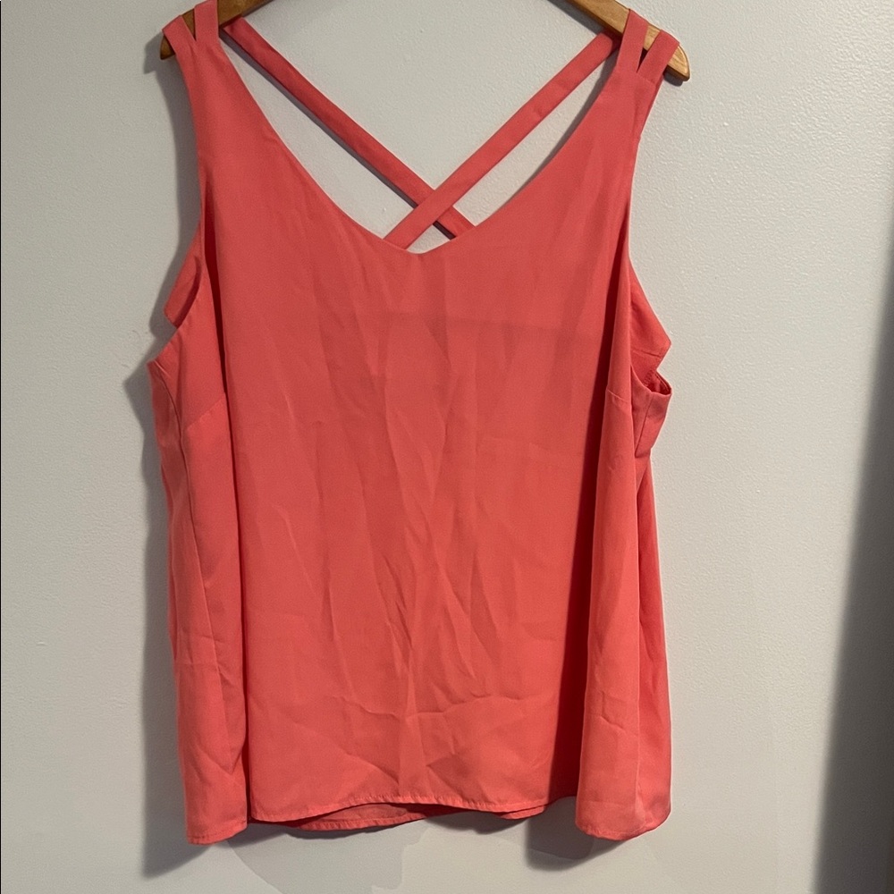 DEX Women’s Coral Cross-Back Sleeveless Top/ Cami, 2x
